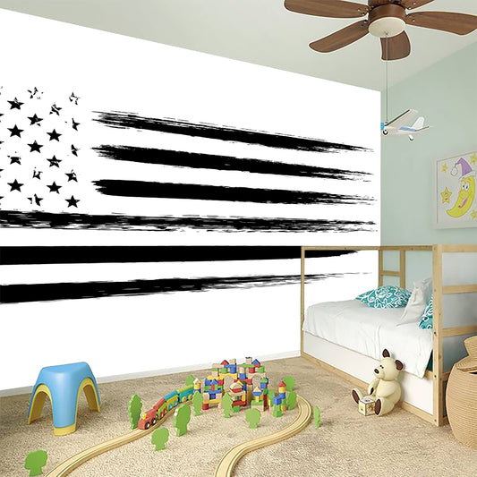 White And Black USA Flag Print Wall Sticker