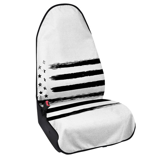 White And Black USA Flag Print Waterproof Car Seat Cover