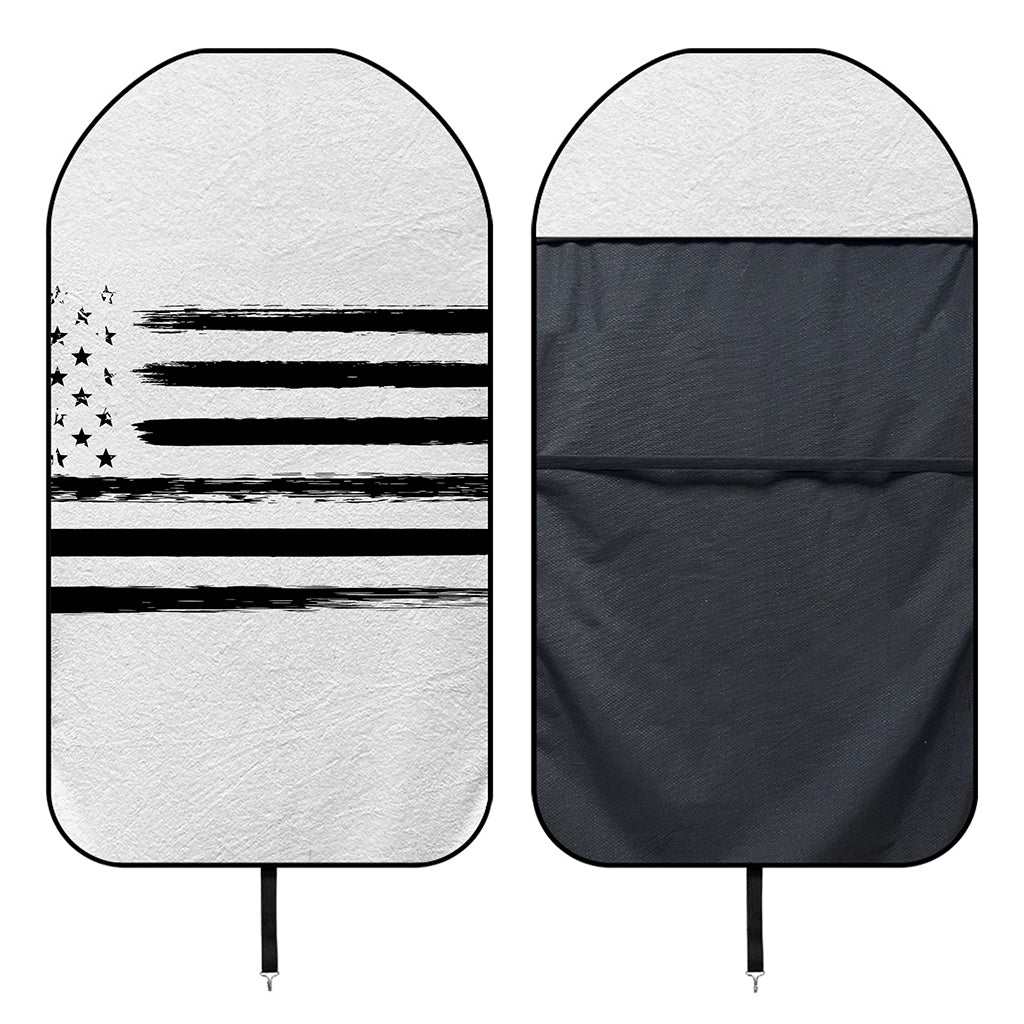 White And Black USA Flag Print Waterproof Car Seat Cover