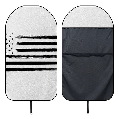 White And Black USA Flag Print Waterproof Car Seat Cover