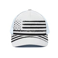 White And Black USA Flag Print White Mesh Trucker Hat
