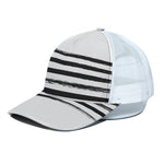 White And Black USA Flag Print White Mesh Trucker Cap