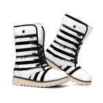 White And Black USA Flag Print Winter Boots