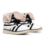 White And Black USA Flag Print Winter Boots