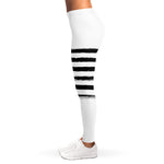 White And Black USA Flag Print Women's Leggings