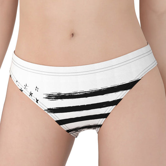 White And Black USA Flag Print Women's Panties