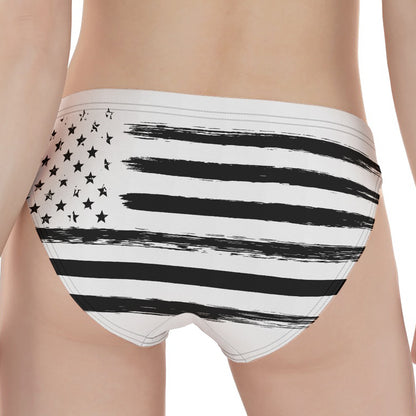 White And Black USA Flag Print Women's Panties