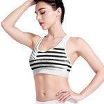 White And Black USA Flag Print Women's Sports Bra