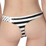 White And Black USA Flag Print Women's Thong