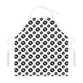 White And Black Vinyl Pattern Print Adjustable Apron