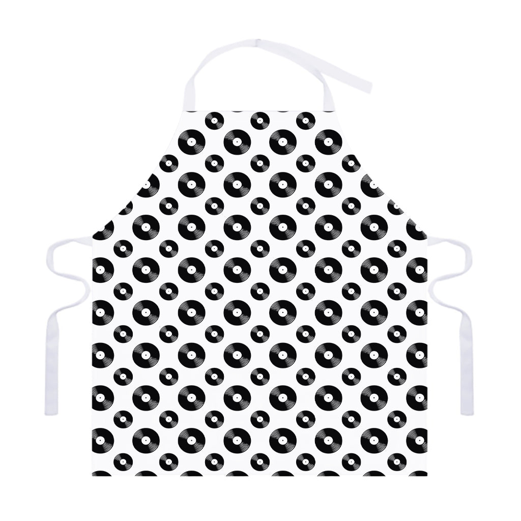 White And Black Vinyl Pattern Print Adjustable Apron