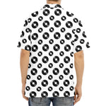 White And Black Vinyl Pattern Print Aloha Shirt