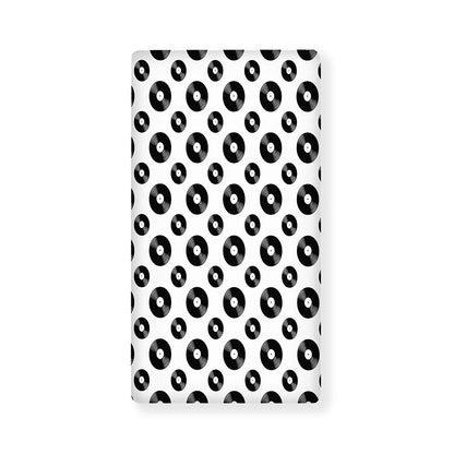 White And Black Vinyl Pattern Print Baby Crib Sheet