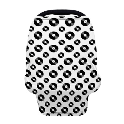 White And Black Vinyl Pattern Print Baby Seat Cover