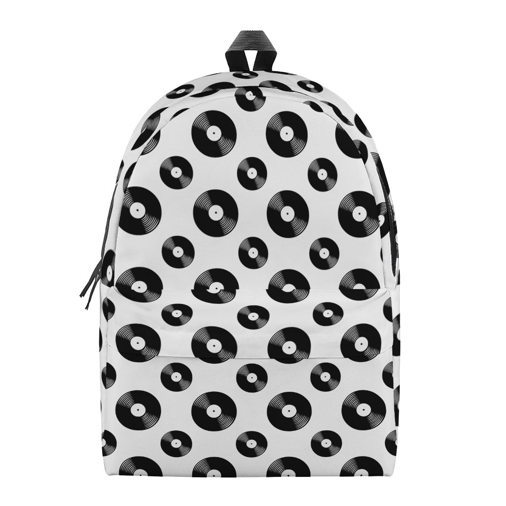 White And Black Vinyl Pattern Print Backpack