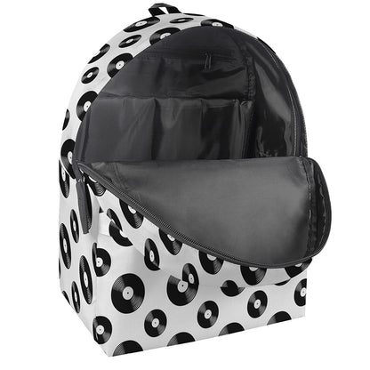 White And Black Vinyl Pattern Print Backpack