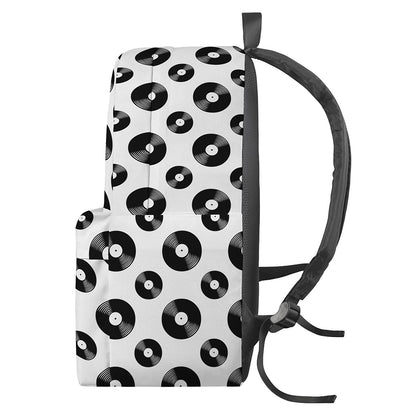 White And Black Vinyl Pattern Print Backpack