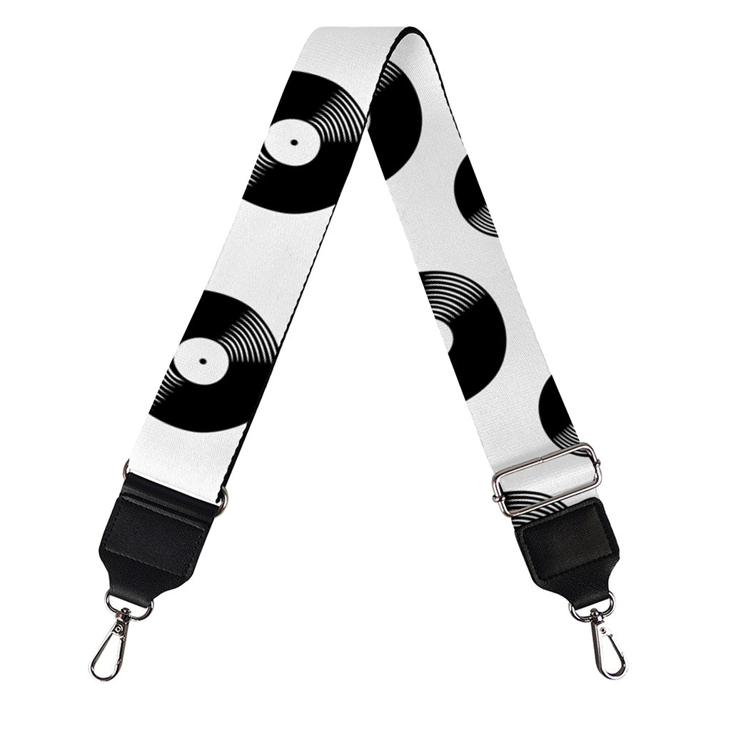White And Black Vinyl Pattern Print Bag Strap