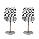 White And Black Vinyl Pattern Print Bar Stool Covers