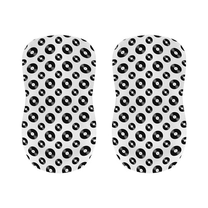 White And Black Vinyl Pattern Print Bar Stool Covers