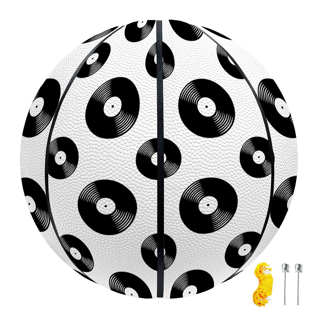 White And Black Vinyl Pattern Print Basketball