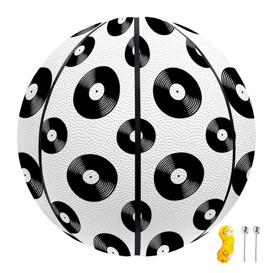 White And Black Vinyl Pattern Print Basketball