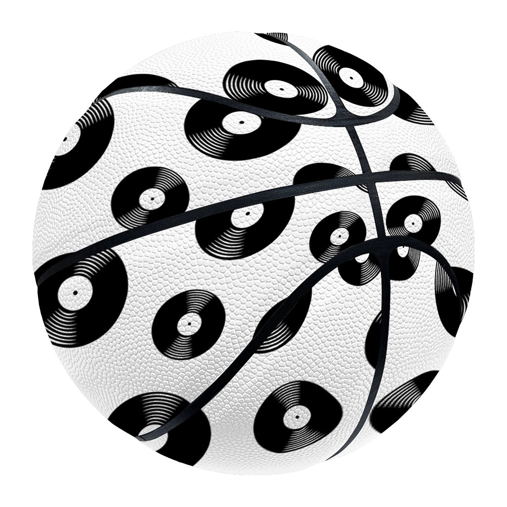 White And Black Vinyl Pattern Print Basketball