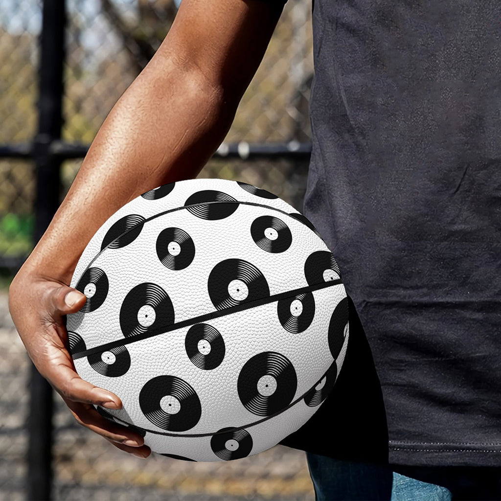 White And Black Vinyl Pattern Print Basketball