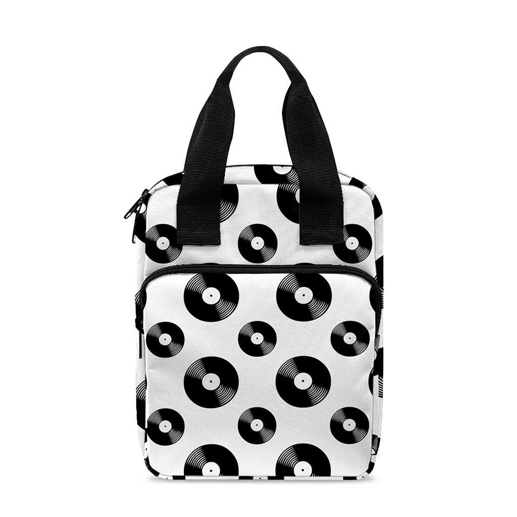White And Black Vinyl Pattern Print Bible Tote Bag