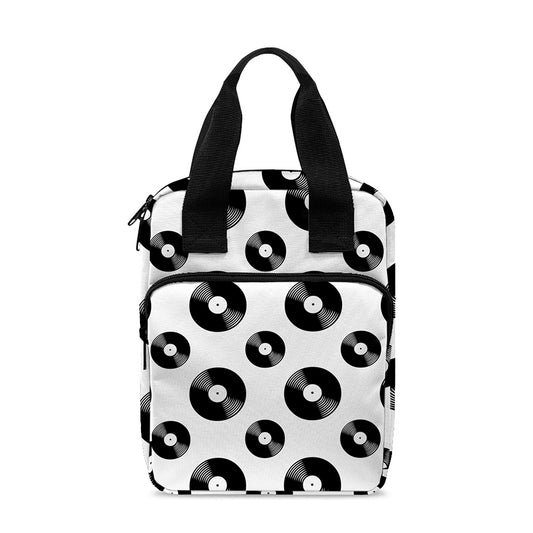 White And Black Vinyl Pattern Print Bible Tote Bag
