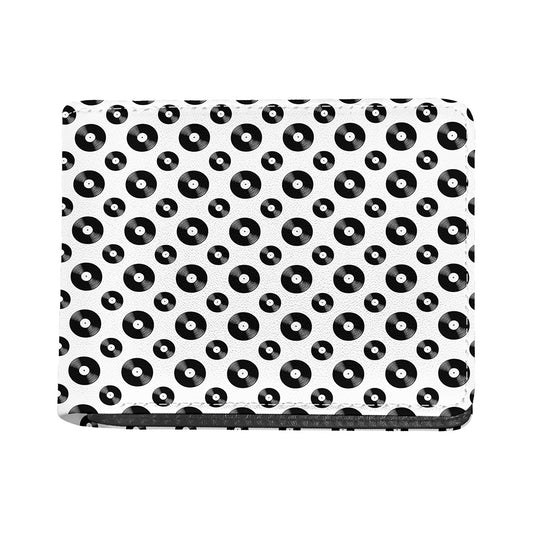 White And Black Vinyl Pattern Print Bifold Wallet