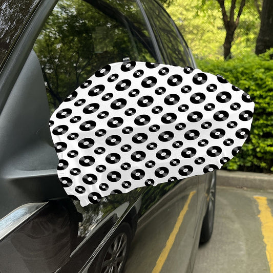White And Black Vinyl Pattern Print Car Side Mirror Covers