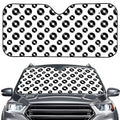 White And Black Vinyl Pattern Print Car Windshield Sun Shade