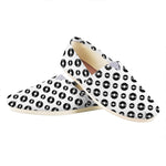 White And Black Vinyl Pattern Print Casual Shoes
