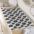 White And Black Vinyl Pattern Print Changing Pad Cover