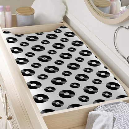 White And Black Vinyl Pattern Print Changing Pad Cover