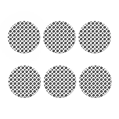 White And Black Vinyl Pattern Print Coaster Set