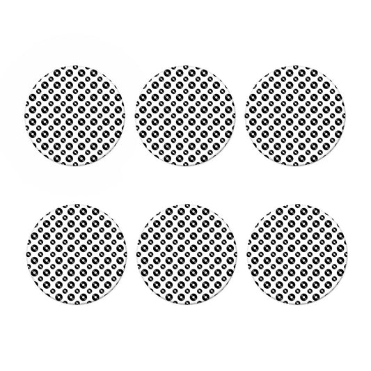 White And Black Vinyl Pattern Print Coaster Set