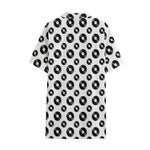 White And Black Vinyl Pattern Print Cotton Hawaiian Shirt