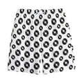White And Black Vinyl Pattern Print Cotton Shorts