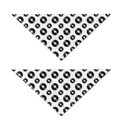 White And Black Vinyl Pattern Print Dog Bandana
