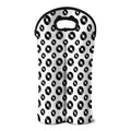 White And Black Vinyl Pattern Print Double Neoprene Wine Tote