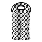 White And Black Vinyl Pattern Print Double Neoprene Wine Tote