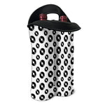 White And Black Vinyl Pattern Print Double Neoprene Wine Tote
