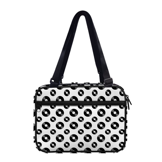 White And Black Vinyl Pattern Print Double Strap Bible Bag