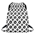 White And Black Vinyl Pattern Print Drawstring Backpack