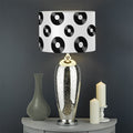 White And Black Vinyl Pattern Print Drum Lamp Shade