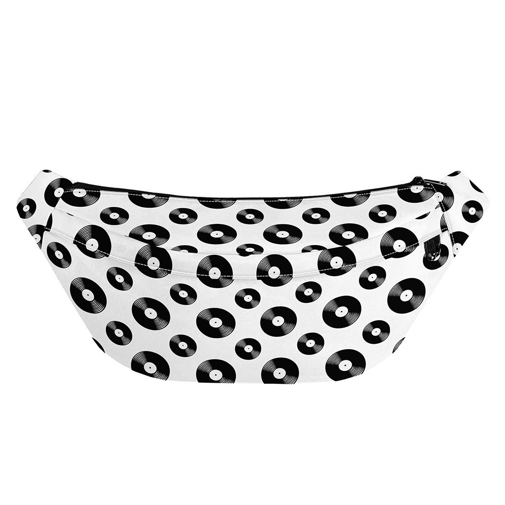 White And Black Vinyl Pattern Print Fanny Pack