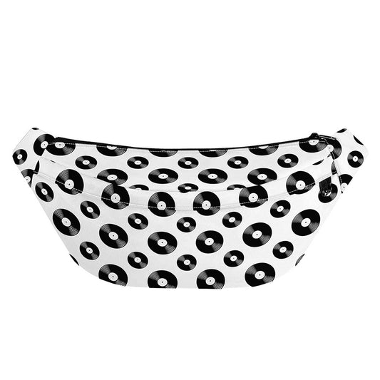 White And Black Vinyl Pattern Print Fanny Pack