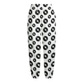 White And Black Vinyl Pattern Print Fleece Lined Knit Pants